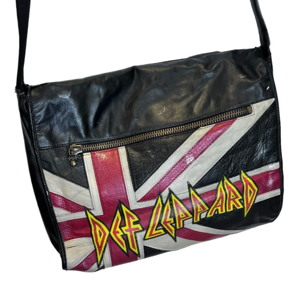 Vintage Def Leppard Wilsons Leather Messenger Bag
